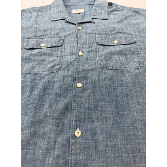 American Eagle AE Resort Shirt Blue Button Up 100% Cotton Mens Size XL  (15) - Picture 3 of 9